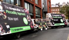 advertising vans and advertising bikes cooperative food manchester