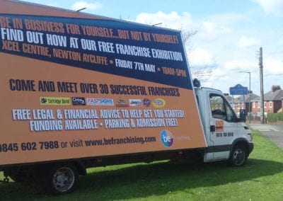 Poster Van promoting Franchising Event in Northampton
