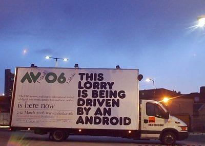 Mobile Billboard promoting AV Festival Gateshead