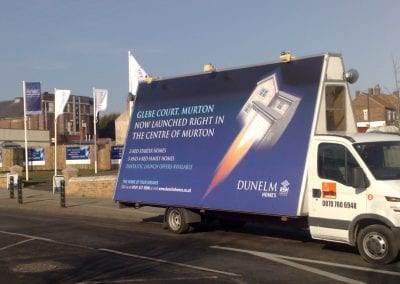 Advertising Vehicle promoting Dunelm Homes Lancashire