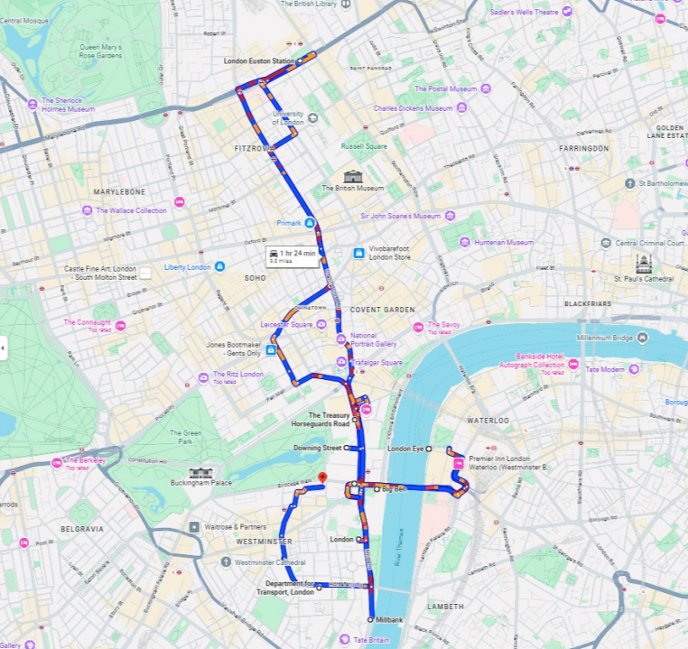 Westminster AdVan Route 