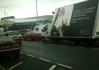 Ad Vans operating for M&S Fashion in Carlisle, Cumbria