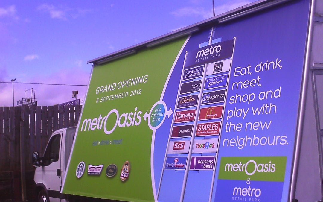 Mobile Billboard advertising MetrOiasis at MetroCentre, Gateshead