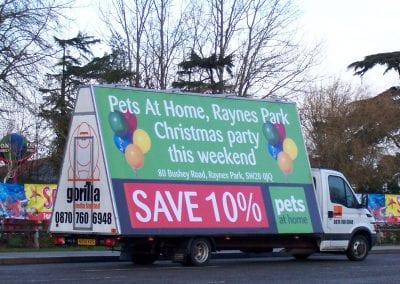 Poster Truck Advertising for Pets At Home Raynes Park, London