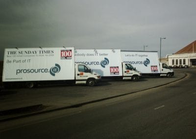 Advertising Vans promoting Sunday Times in Aberdeen