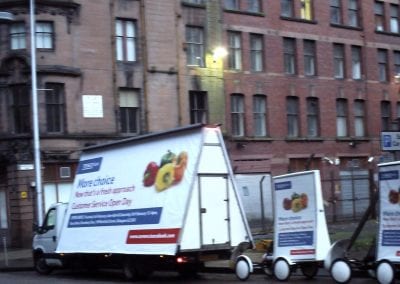 AdVAn and AdBikes promoting Tesco Bank Edinburgh