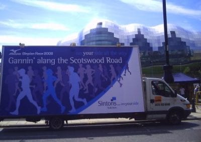 AdVan publicising Blaydon Races in Tyne & Wear