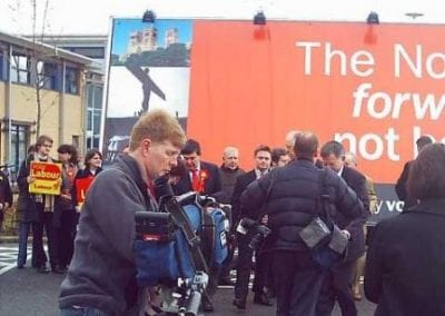 Mobile Billboard PR backdrop Labour Party Teesside