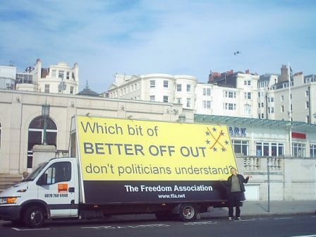 mobile poster truck freedom association brighton